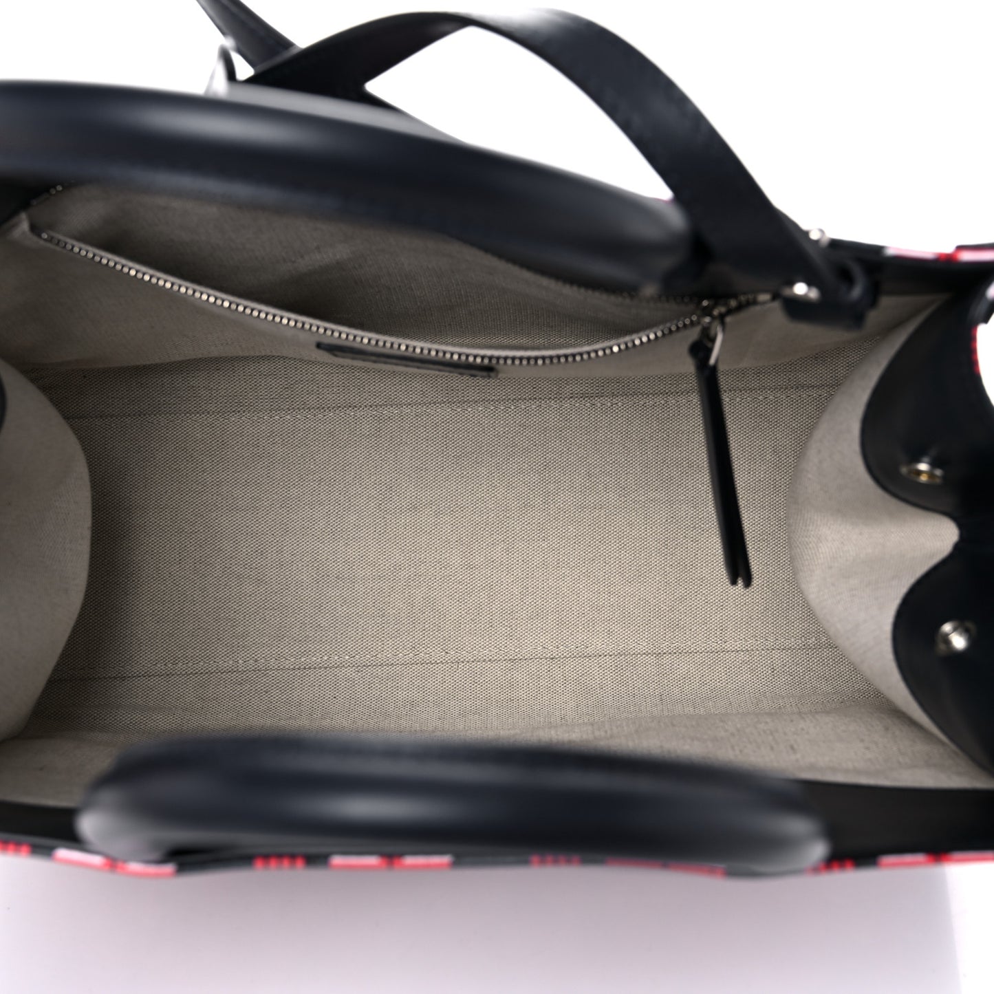 Calfskin Canvas 3D JL Printed In & Out Tote Red