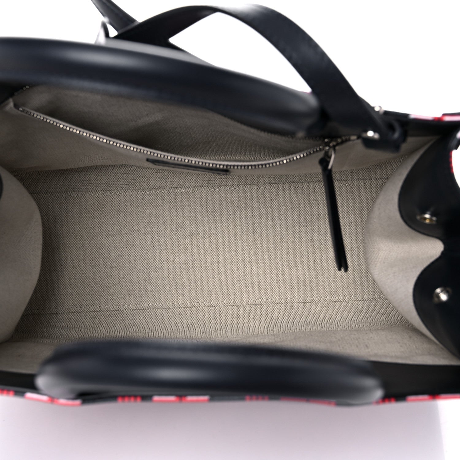 Lanvin Calfskin Canvas 3D JL Printed In & Out Tote Red 5 of 10
