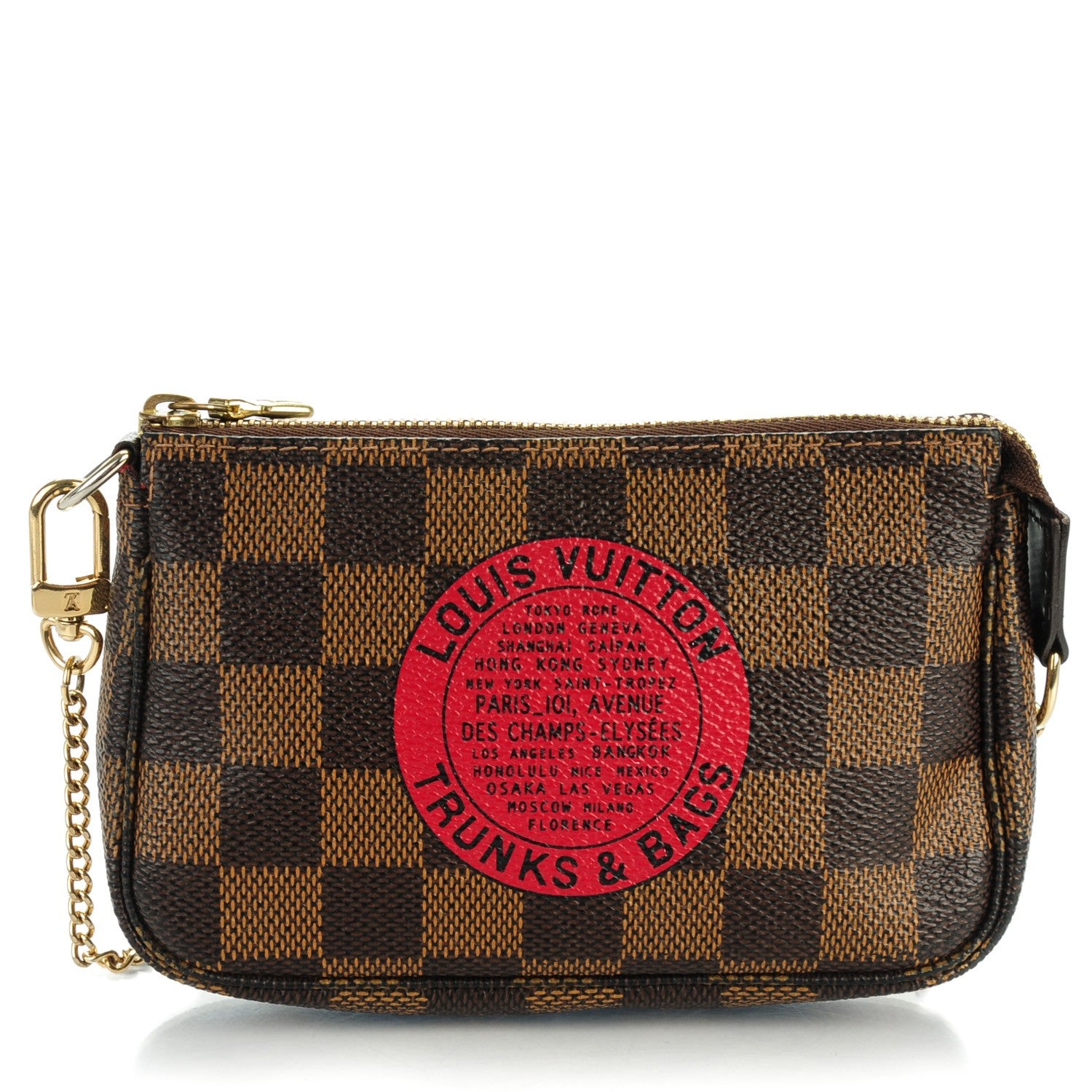 Louis Vuitton Damier Ebene Complice Trunks and Bags Mini Pochette Accessories Red 1 of 7