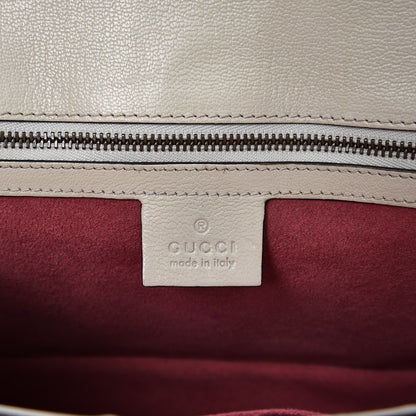 Gucci Calfskin Osiride Future Top Handle Bag Mystic White Hibiscus Red Black 7 of 16