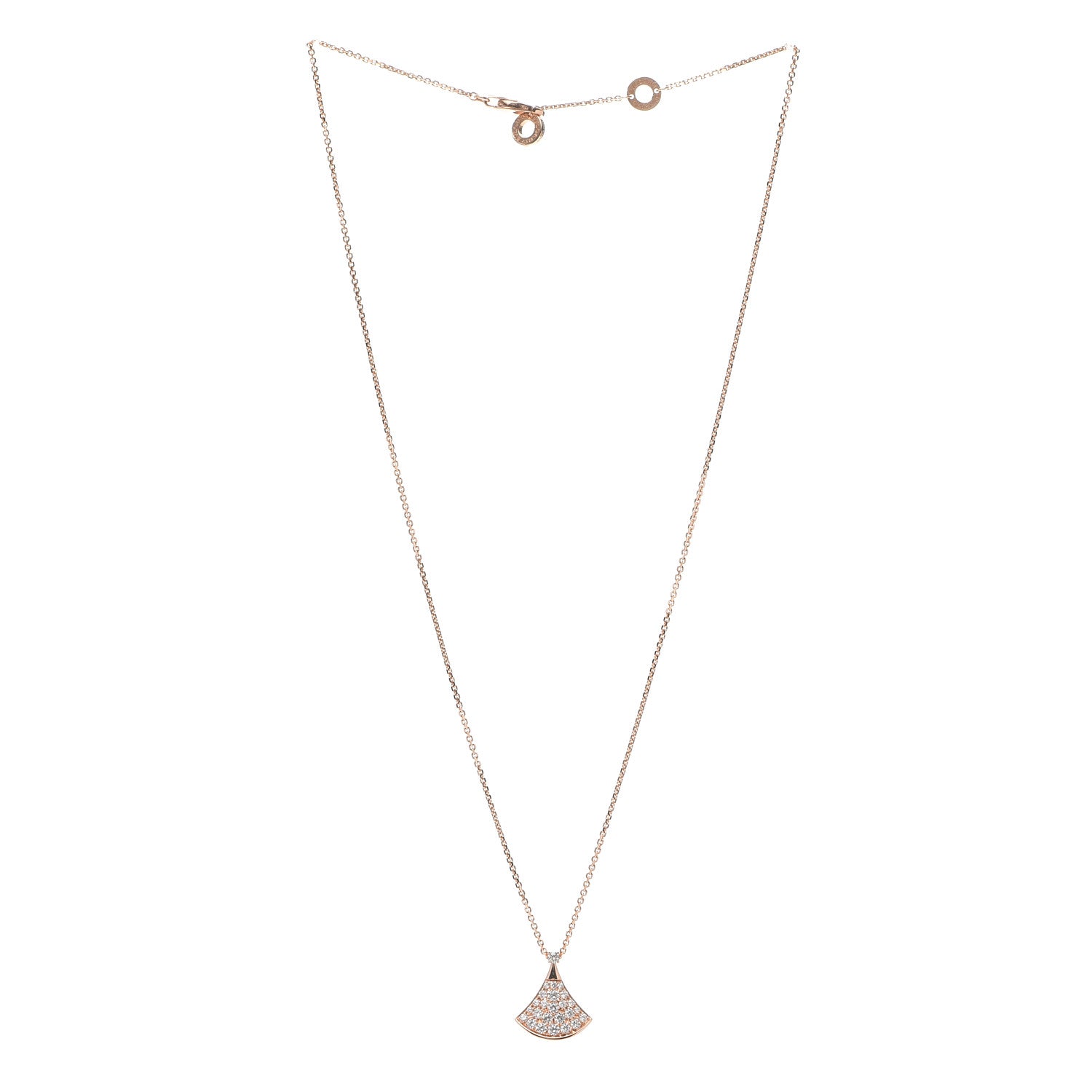 Bulgari 18K Rose Gold Diamond Divas' Dream Pave Pendant Necklace 3 of 6