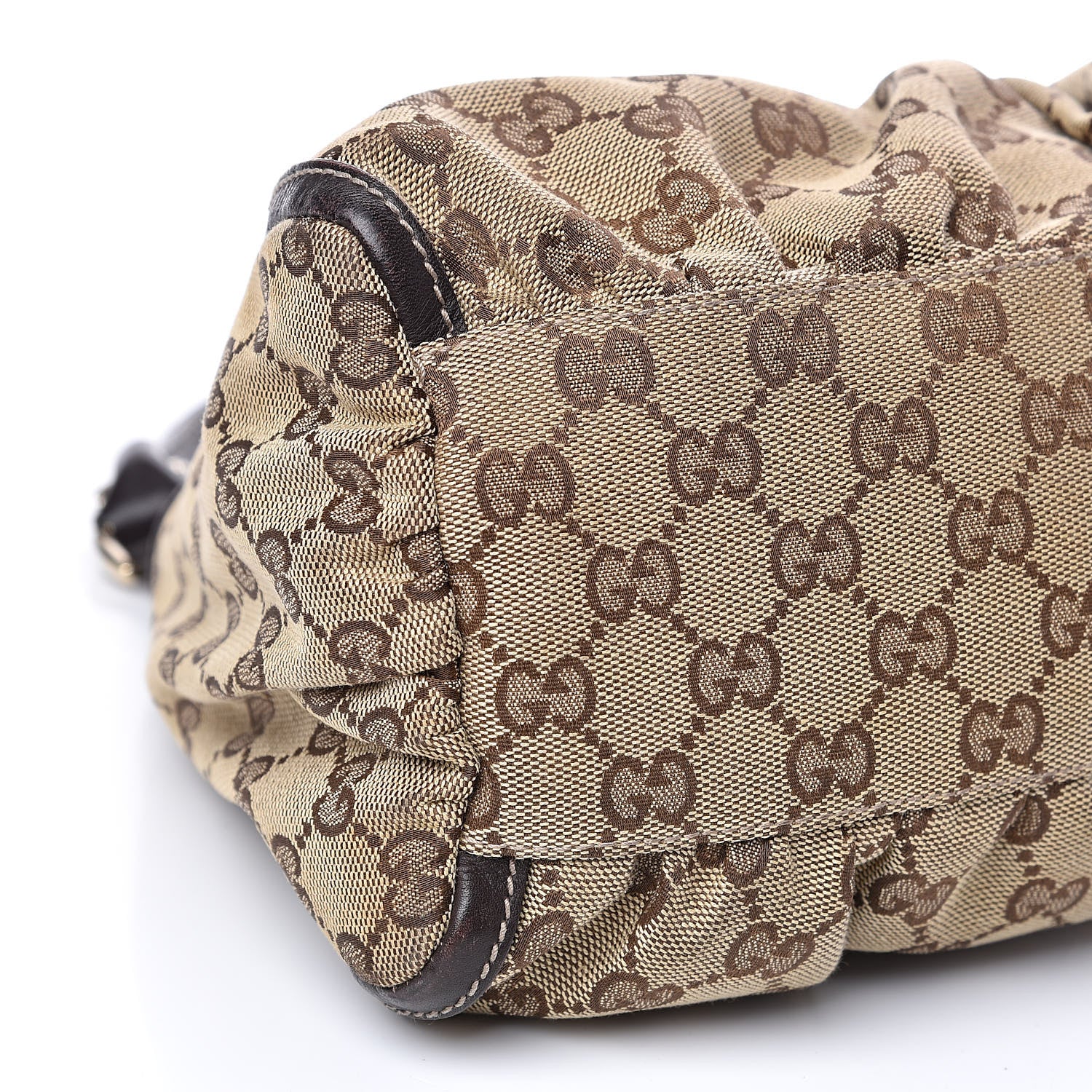 Gucci Monogram D Ring Gold Hobo Dark Brown 8 of 14