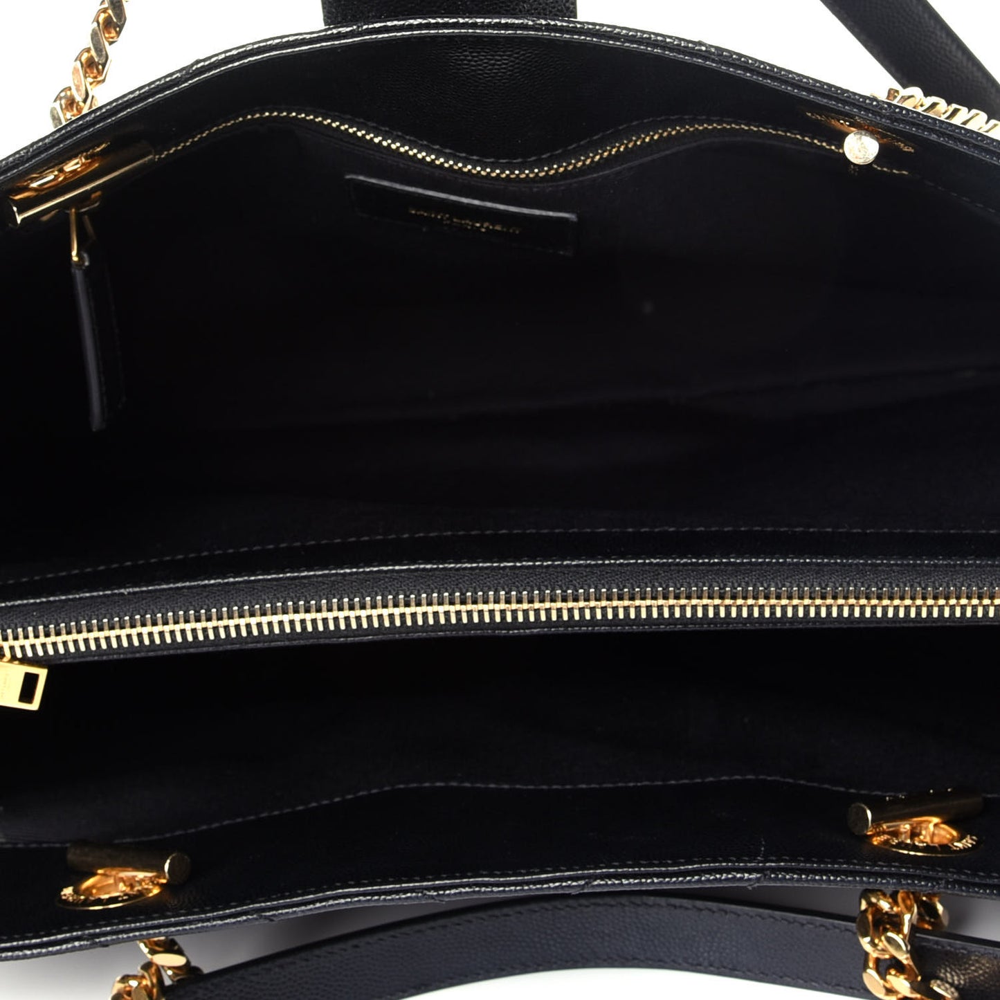 Grain De Poudre Matelasse Chevron Monogram Shopping Bag Black