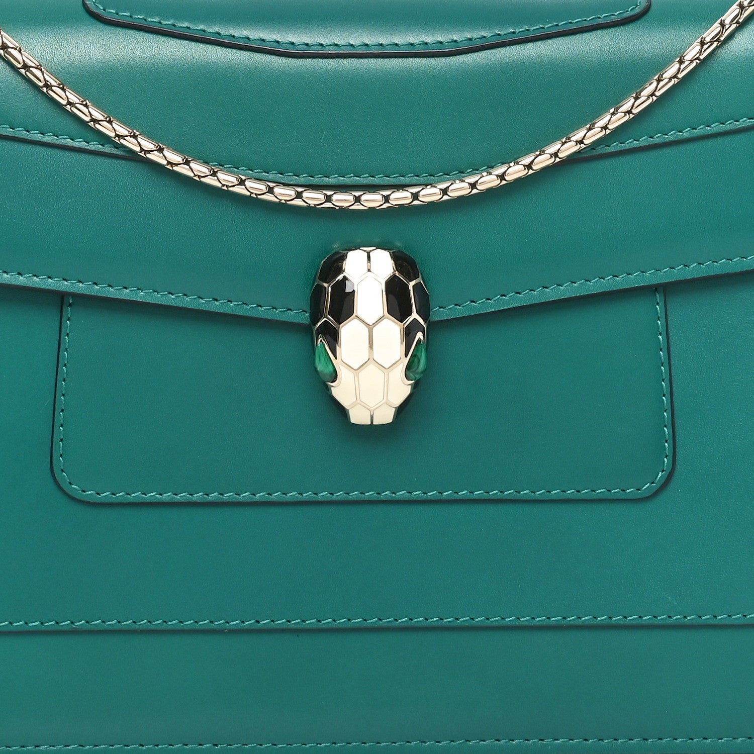 Bulgari Calfskin Serpenti Forever Shoulder Bag Emerald Green 7 of 9