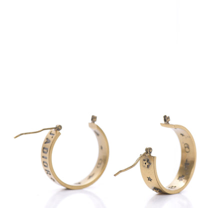 Christian Dior Metal Small J'Adior Star Hoop Earrings Aged Gold 3 of 5