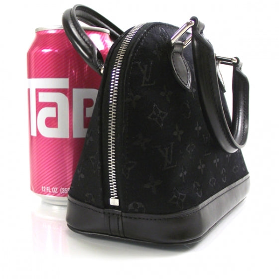 Louis Vuitton Satin Monogram Little Alma Black 5 of 7