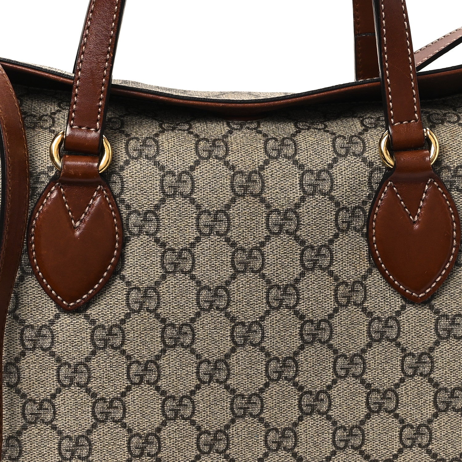 Gucci GG Supreme Monogram Linea A Foldover Tote Brown 8 of 13