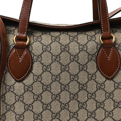 Gucci GG Supreme Monogram Linea A Foldover Tote Brown 8 of 13
