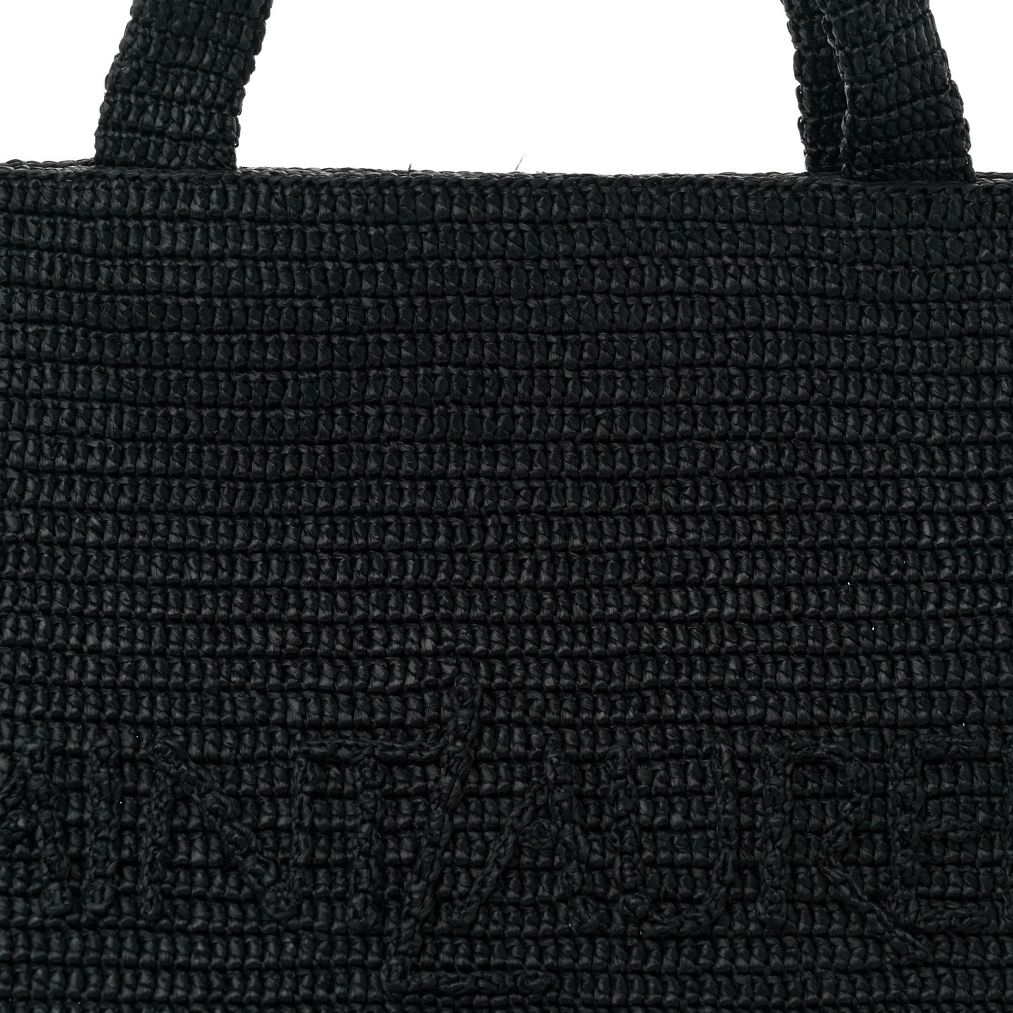 Raffia Logo Tote Black