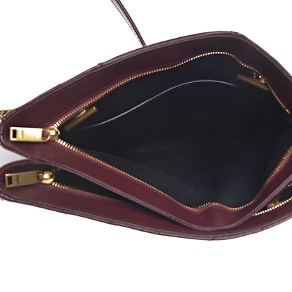 Saint Laurent Grain de Poudre Matelasse Chevron Small Tribeca Shopping Bag Rouge Legoin 5 of 11