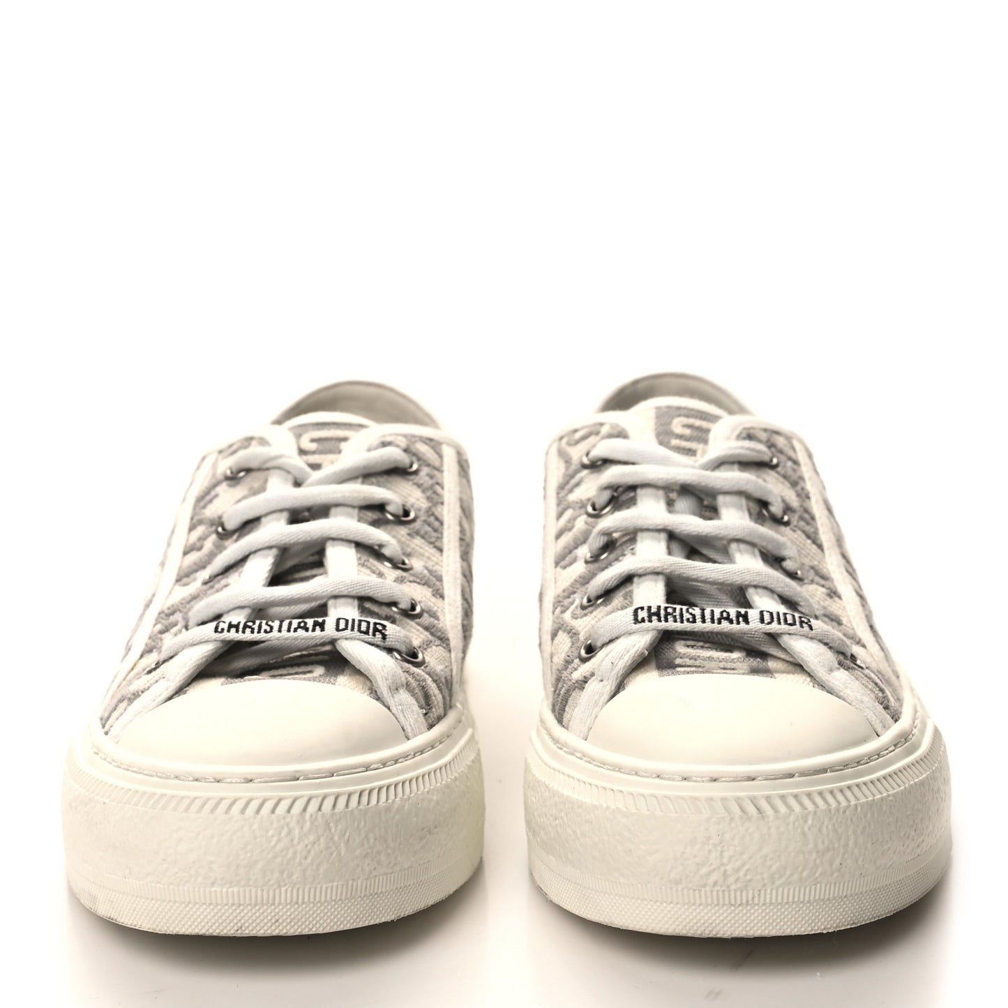 Canvas Oblique Walk'N'Dior Low Top Sneakers 39 Grey Stone