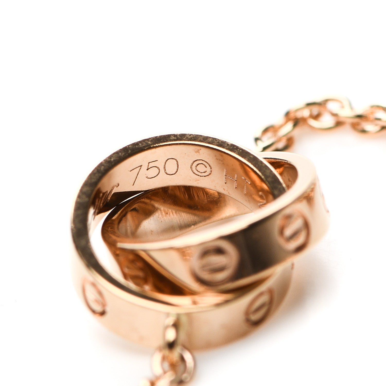 Cartier 18K Pink Gold Interlocking LOVE Necklace 5 of 5