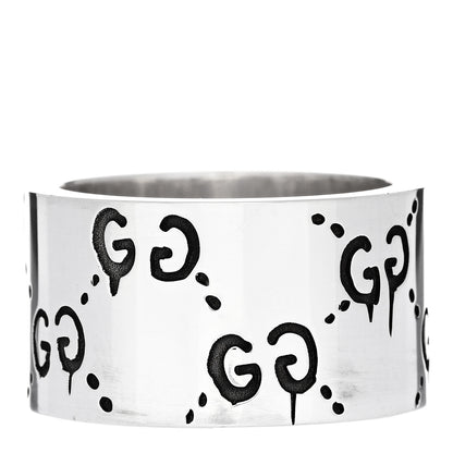 Gucci Sterling Silver GucciGhost Hamlet Skull Band Ring 54 7 3 of 7