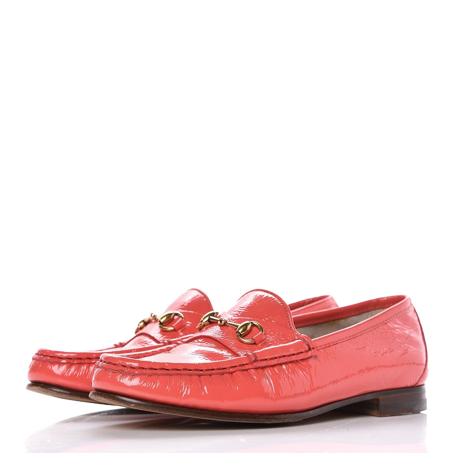 Patent Womens 1953 Horsebit Loafers 36 Coral