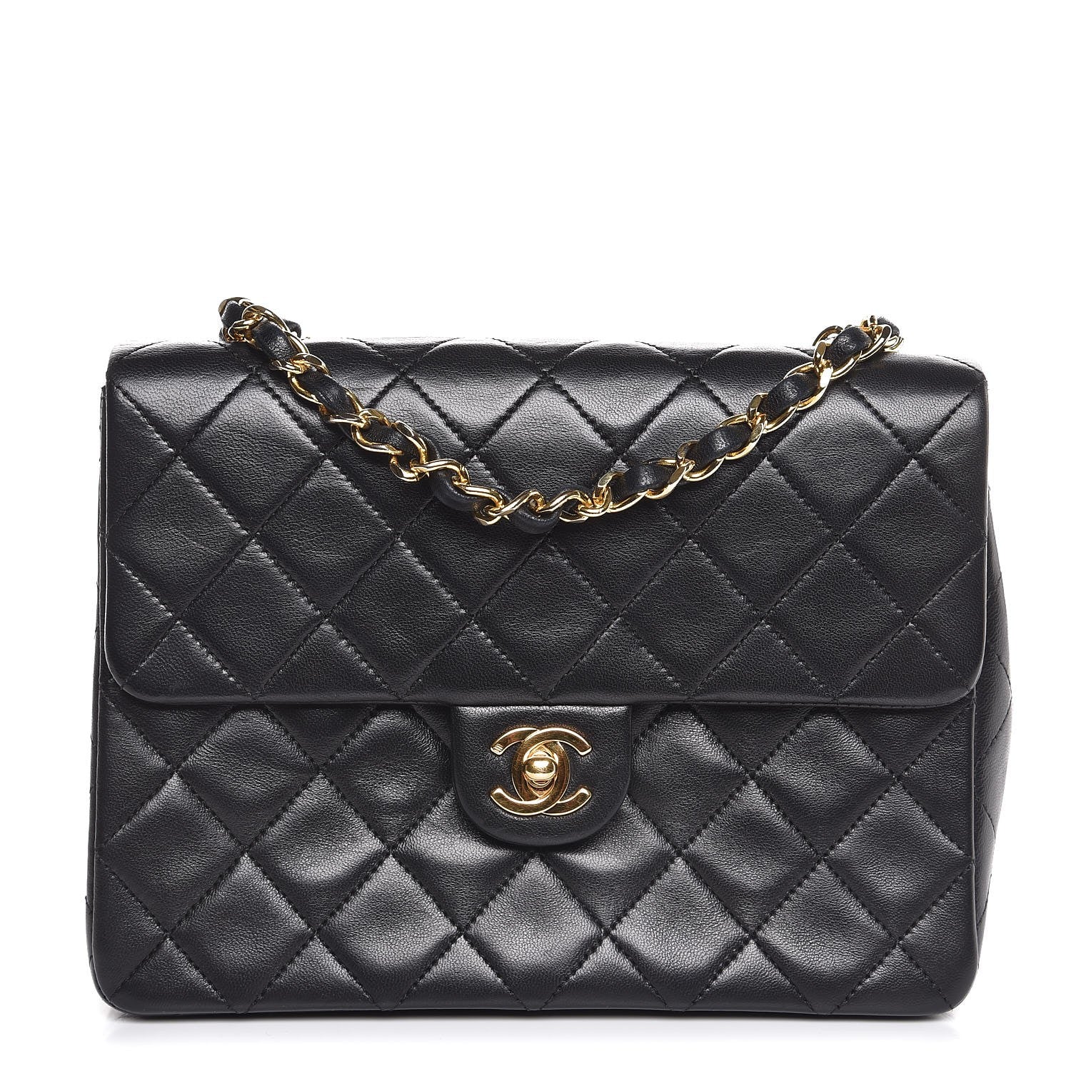 Chanel Lambskin Quilted Mini Square Flap Bag Black 1 of 9