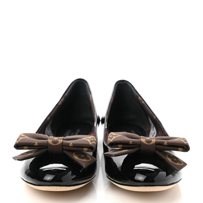 Louis Vuitton Patent Monogram Nylon Bow Popi Ballerina Flats 39.5 Black 2 of 9