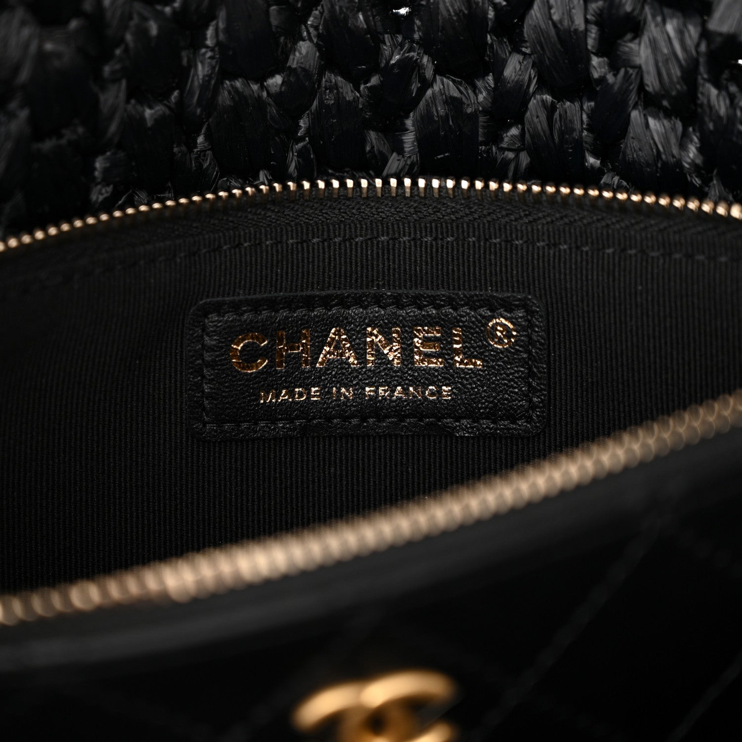 Chanel Raffia Effect Medium Tweedy Flap Bag Black White 6 of 10