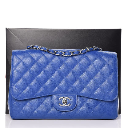 Chanel Caviar Quilted Jumbo Single Flap Blue 10 of 10