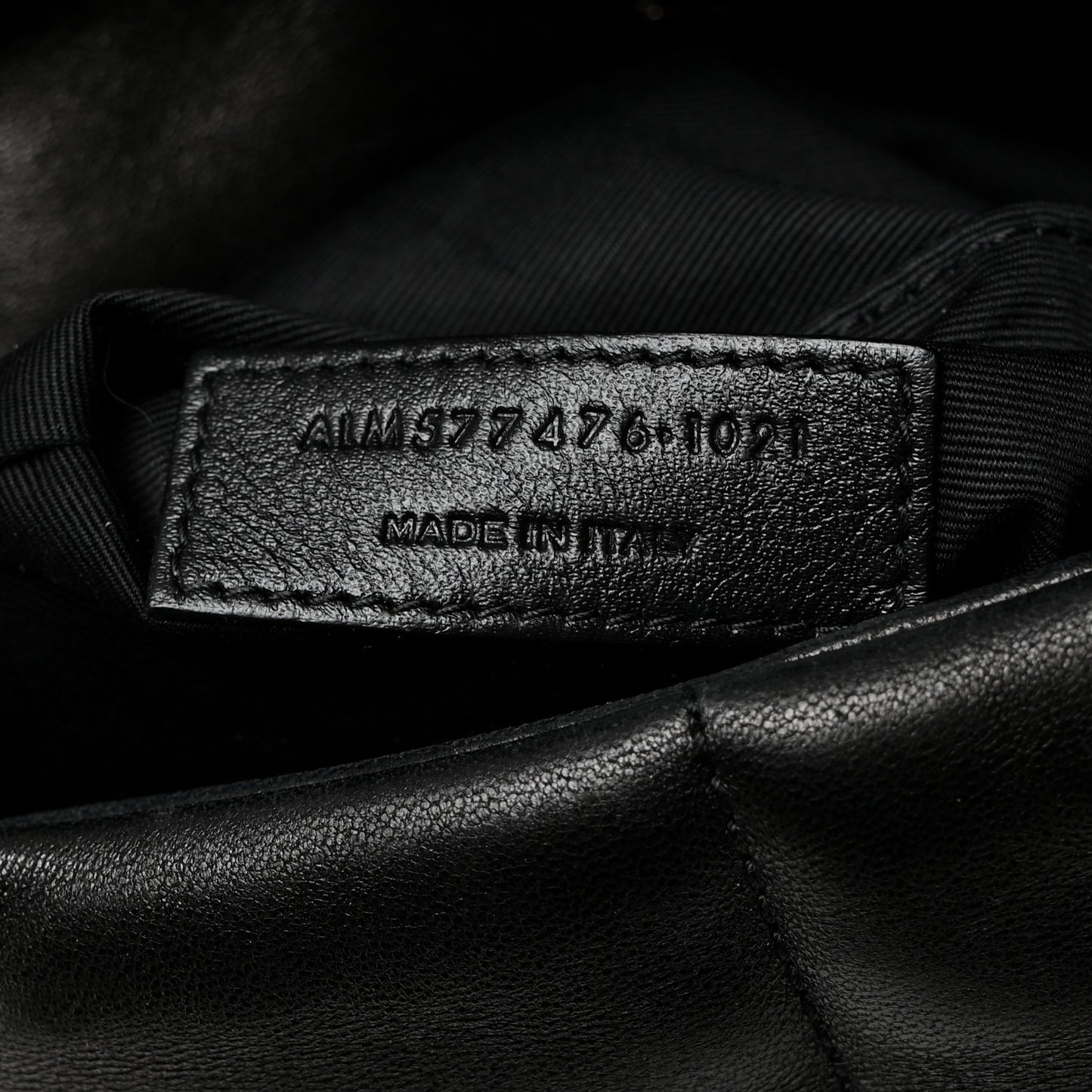 Lambskin Quilted Monogram Monochrome Small Loulou Puffer Chain Satchel Black