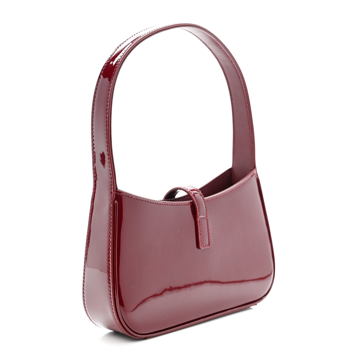 Saint Laurent Patent Calfskin Le 5 A 7 Mini Hobo Red Grenat 3 of 10