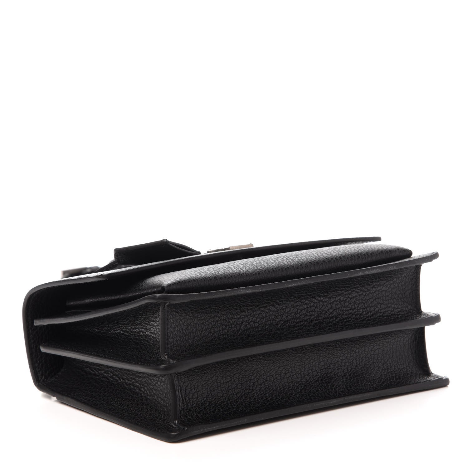 Saint Laurent Grained Calfskin Medium Monogram Sunset Satchel Black 4 of 10
