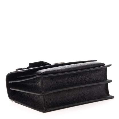 Saint Laurent Grained Calfskin Medium Monogram Sunset Satchel Black 4 of 10