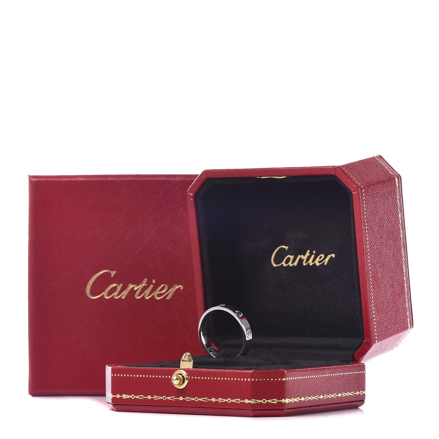 Cartier 18K White Gold 4mm LOVE Wedding Band Ring 58 8.5 5 of 5
