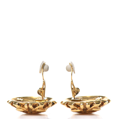 Chanel CC Button Clip On Earrings Gold 3 of 4