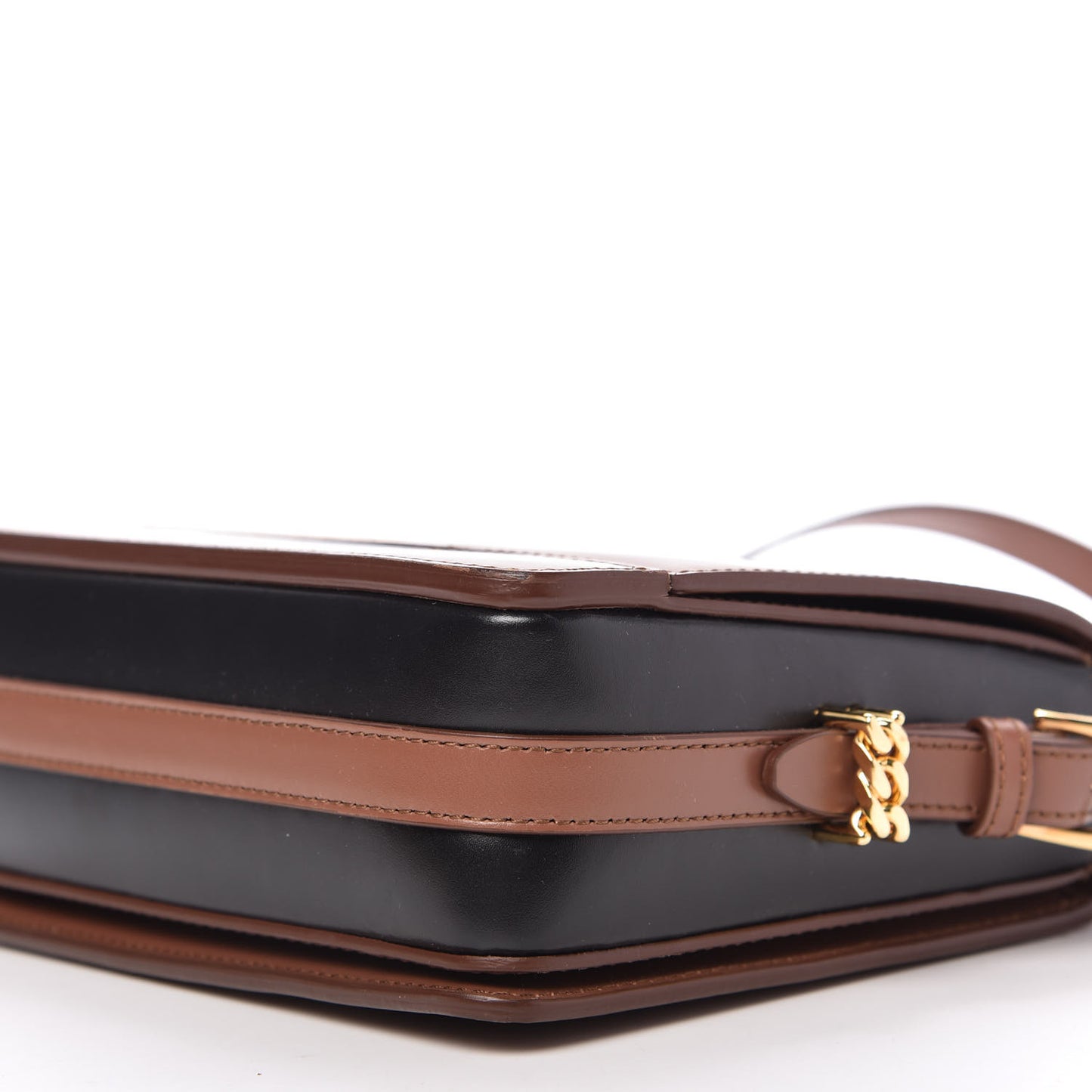 Smooth Calfskin Two Tone Small Grace Bag Malt Brown Black