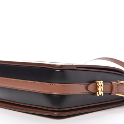 Burberry Smooth Calfskin Two Tone Small Grace Bag Malt Brown Black 7 of 10