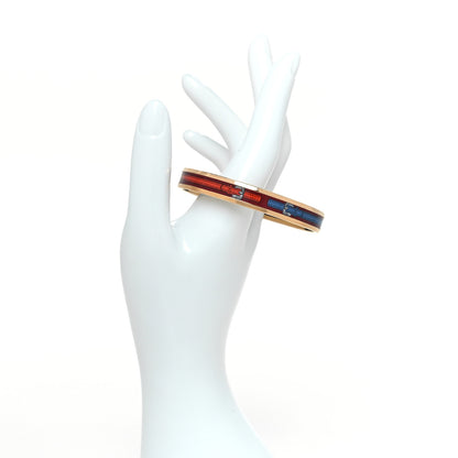 Hermes Enamel Printed Narrow Harnais Des Presidents Bracelet 70 2 of 5