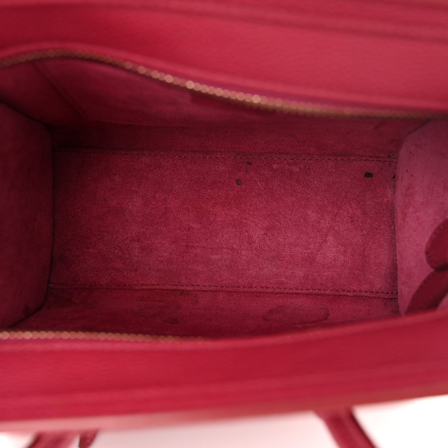 Drummed Calfskin Nano Luggage Rasberry