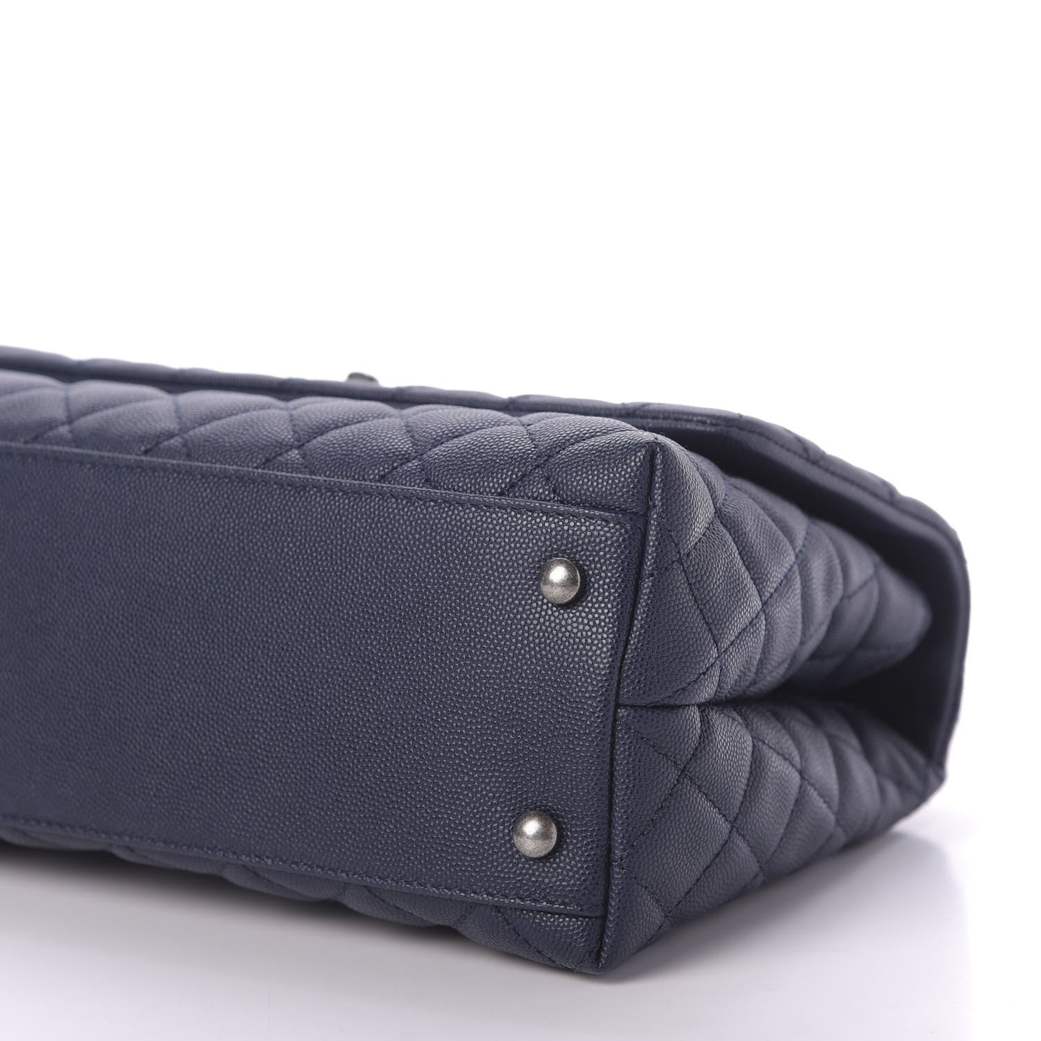 Chanel Caviar Lizard Quilted Small Coco Handle Flap Navy 7 of 10