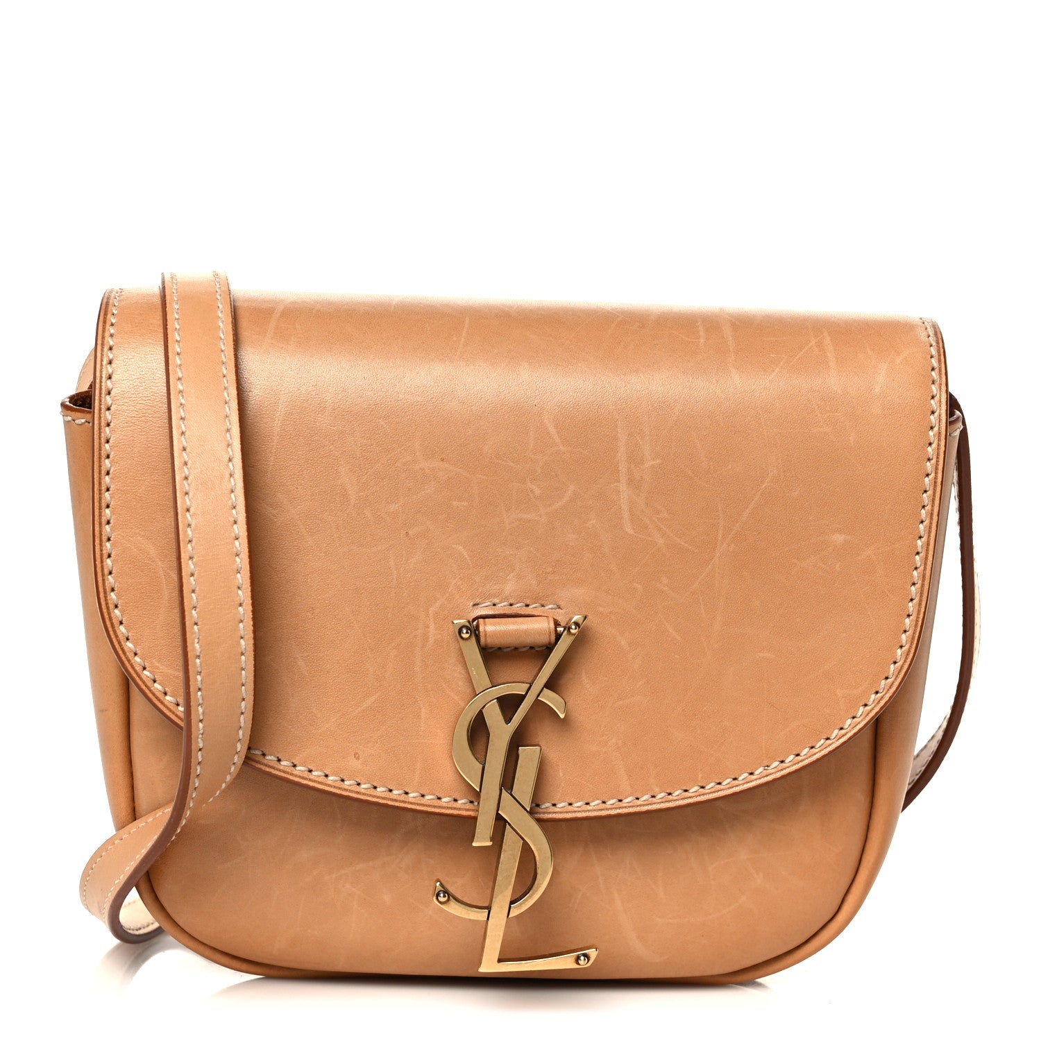 Saint Laurent Smooth Vintage Calfskin Small Kaia Satchel Brown Gold 1 of 11