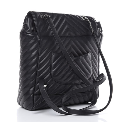 Chanel Calfskin Chevron Quilted Large Urban Spirit Backpack Black 3 of 17