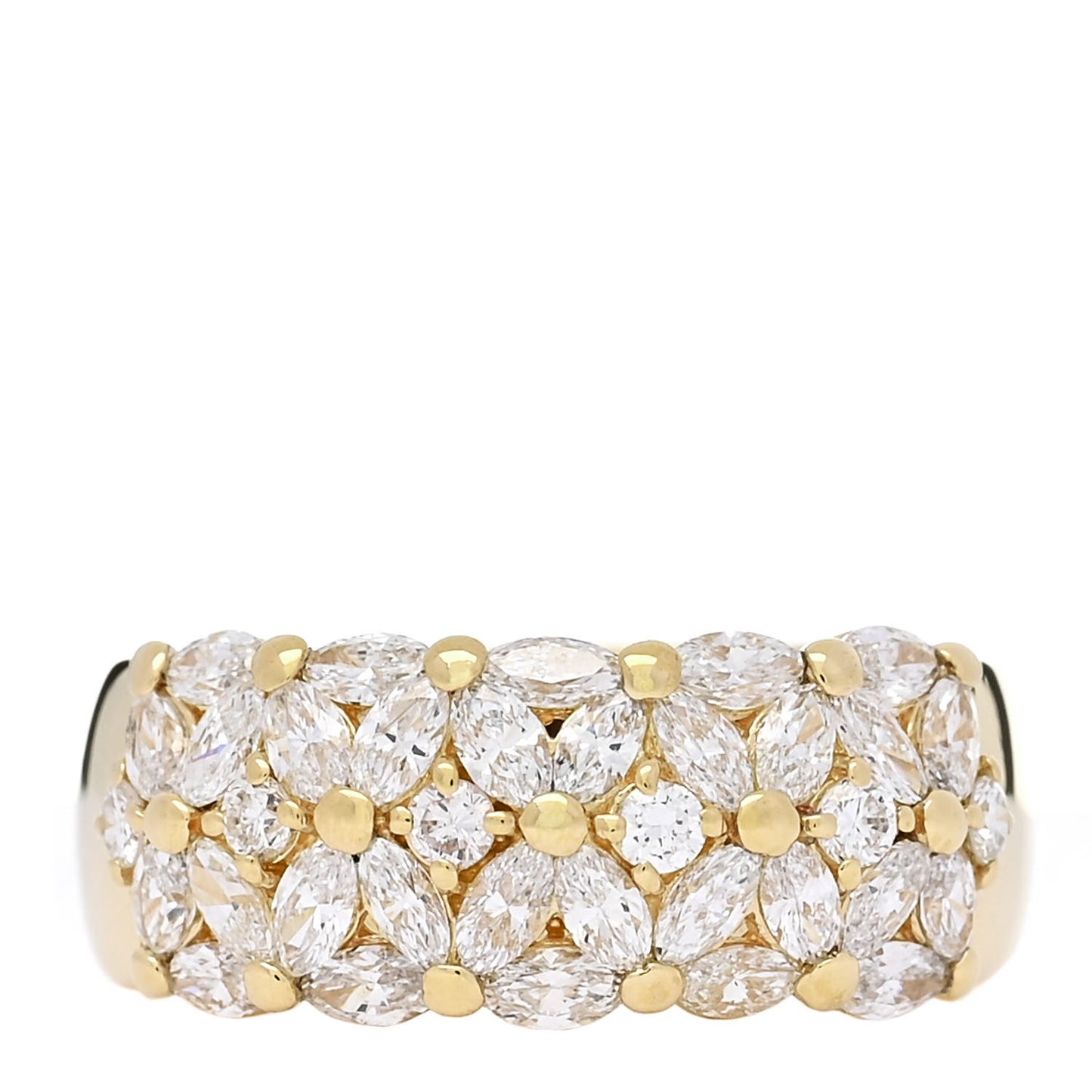 18K Yellow Gold Diamond 1.53ctw Band Ring 53 6.5