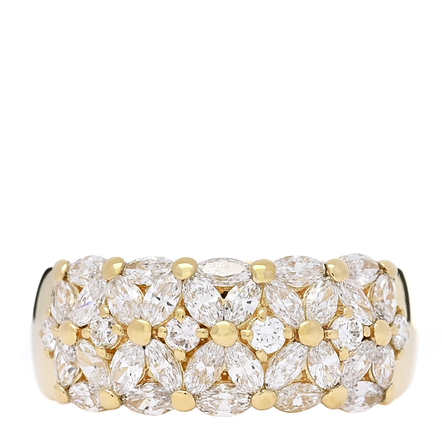 Parker & West by FASHIONPHILE 18K Yellow Gold Diamond 1.53ctw Band Ring 53 6.5 1 of 9
