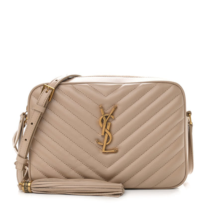 Saint Laurent Calfskin Matelasse Monogram Lou Camera Bag Dark Beige 1 of 10