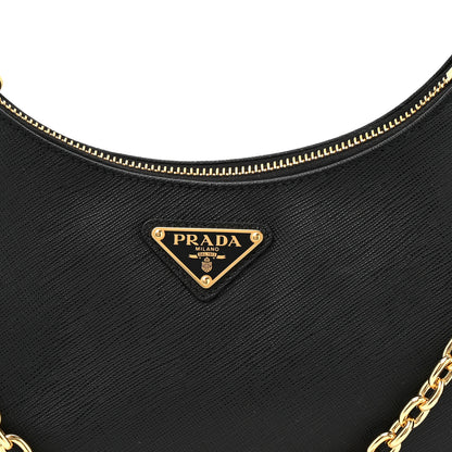 Prada Saffiano Lux Re-Edition 2005 Shoulder Bag Black 7 of 9