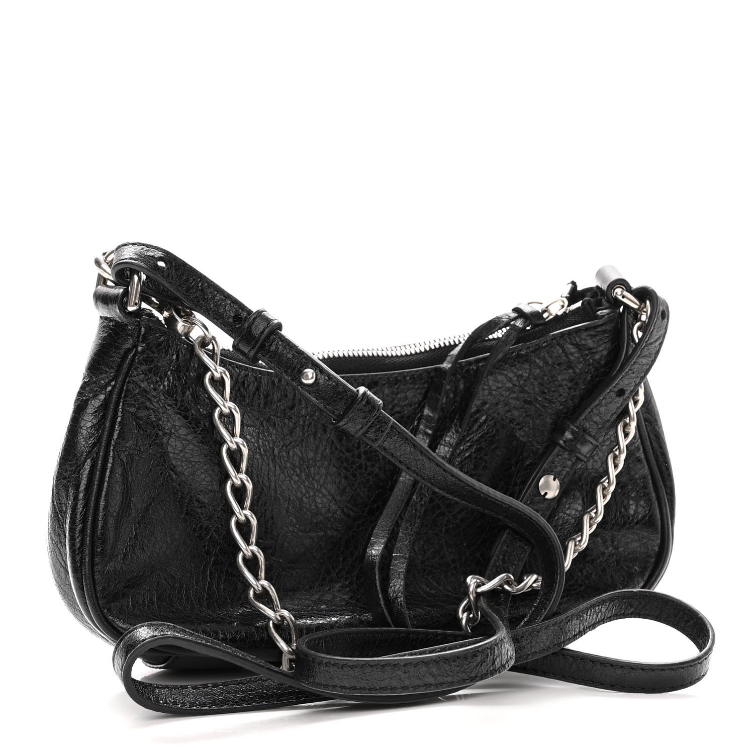 Balenciaga Agneau Arena Le Cagole Mini Purse With Chain Black 3 of 9