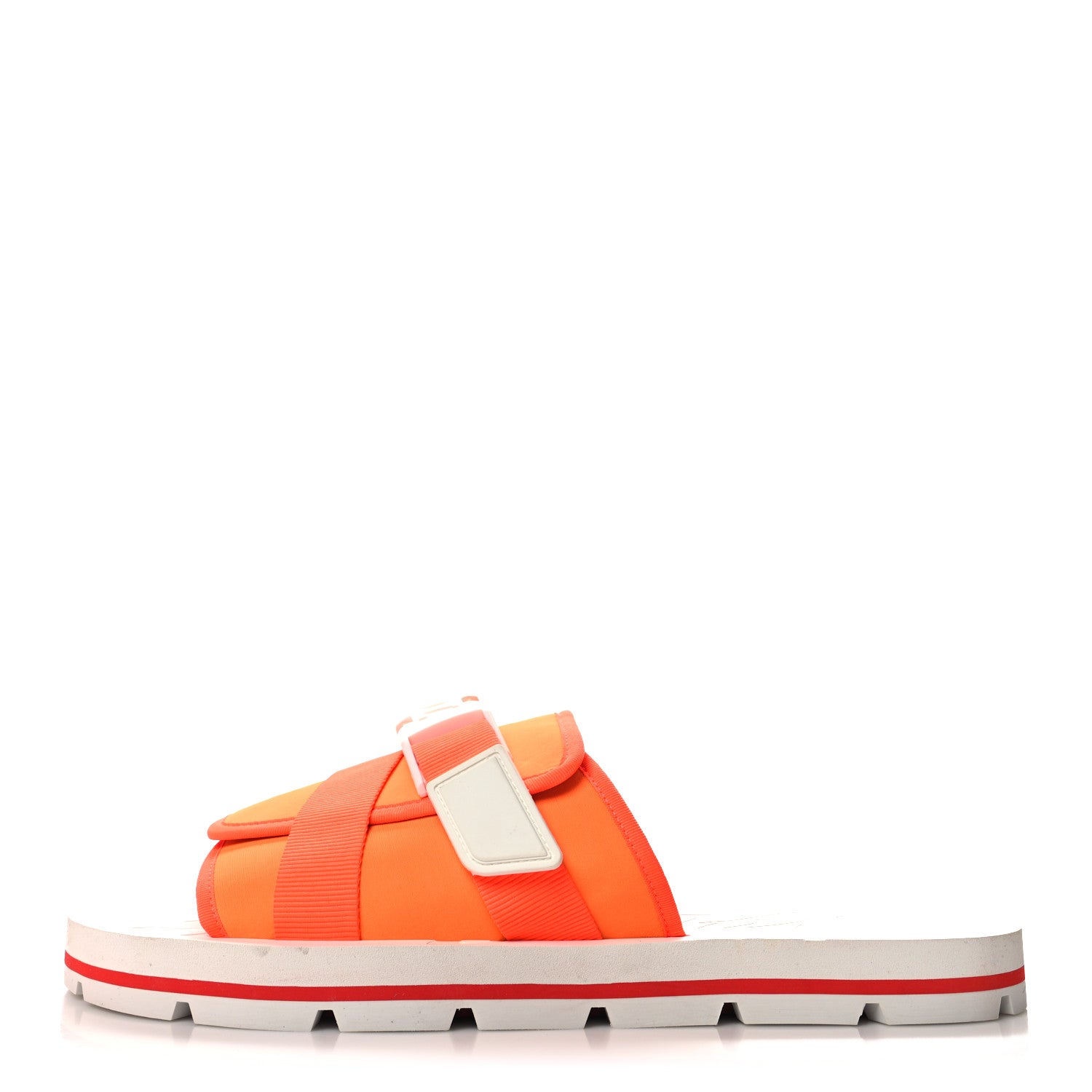 Christian Louboutin Neoprene Mens Siwa Clip Flat Sandals 46 Fluo Orange 1 of 7