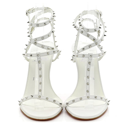 Christian Louboutin Nappa Bombina Spikes 100 Sandals 37.5 White 3 of 14