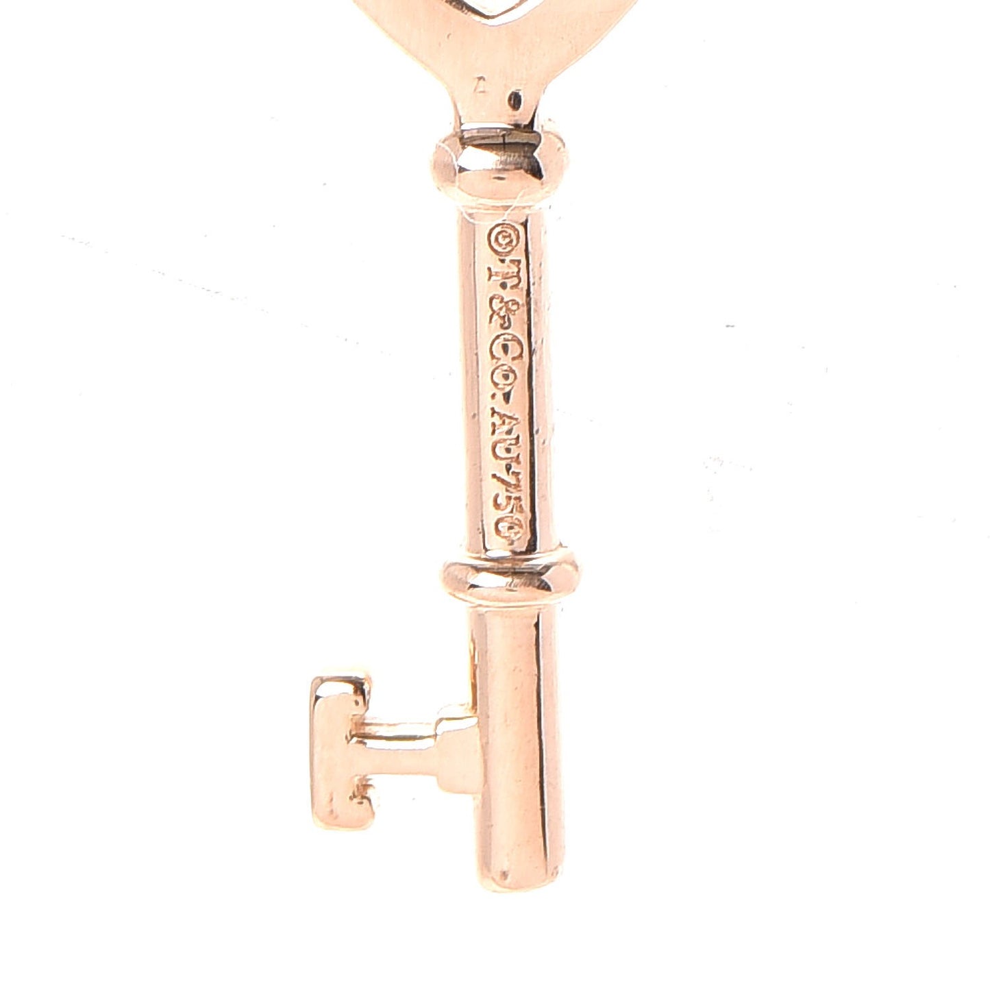 18K Yellow Gold Mini Heart Key Pendant Necklace