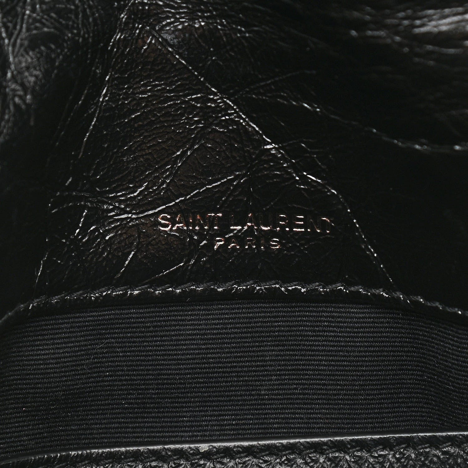 Saint Laurent Crinkled Calfskin Matelasse Monogram Baby Niki Chain Satchel Black 7 of 11