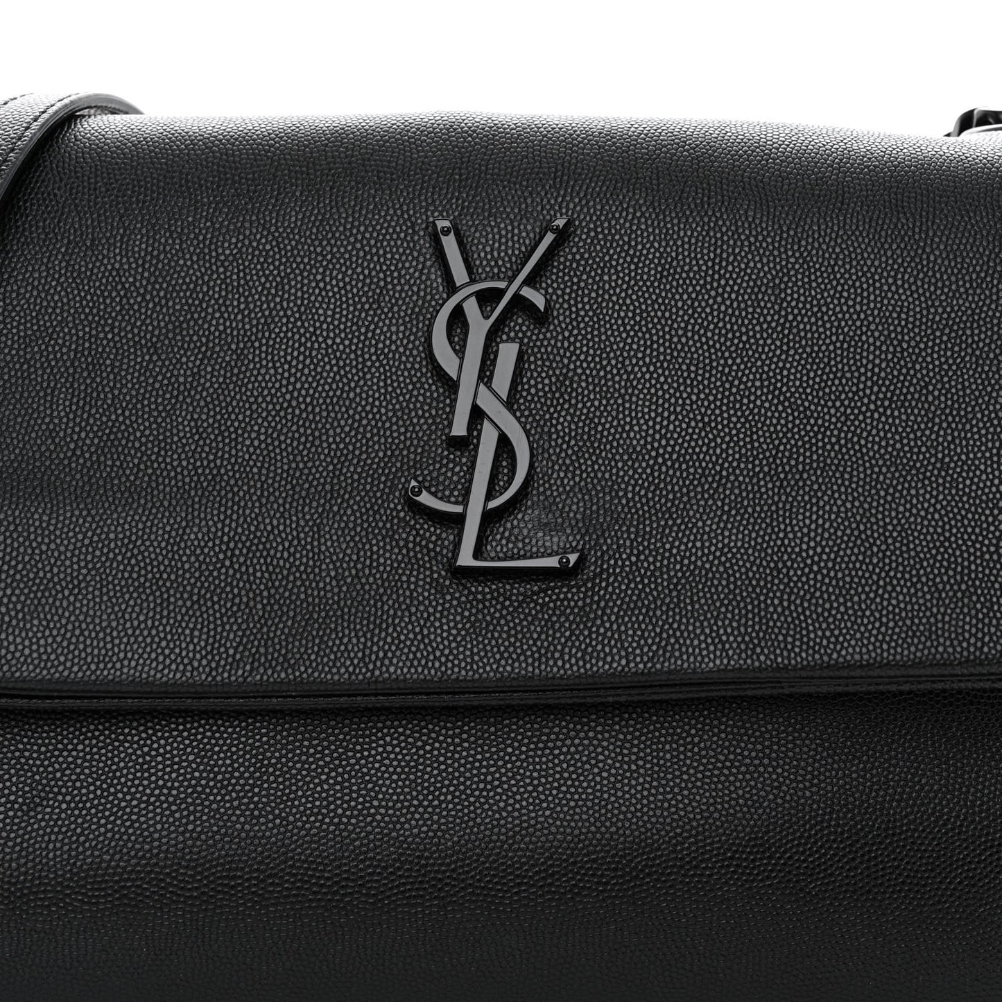 Grain De Poudre Medium West Hollywood Monogram Fold-Over Black