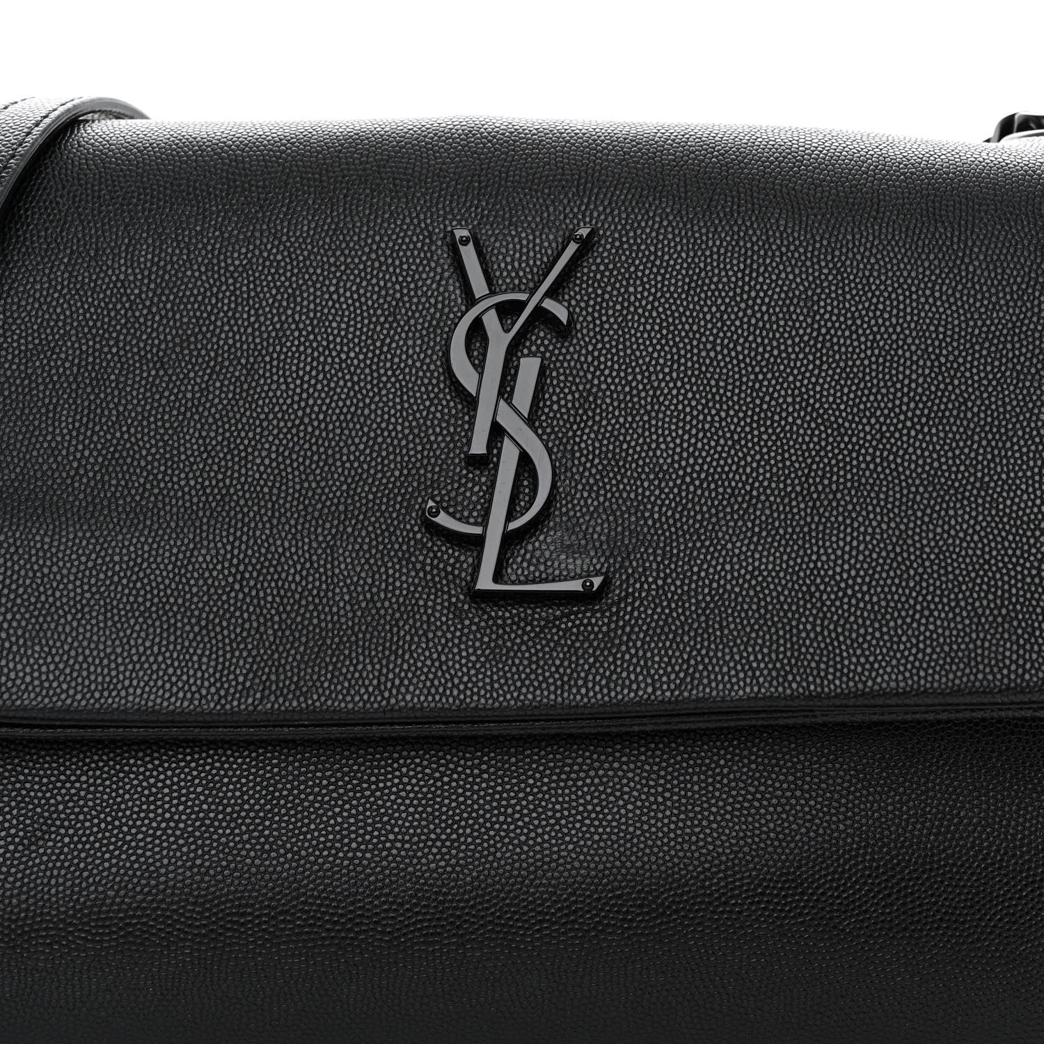Saint Laurent Grain De Poudre Medium West Hollywood Monogram Fold-Over Black 8 of 11