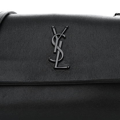Saint Laurent Grain De Poudre Medium West Hollywood Monogram Fold-Over Black 8 of 11