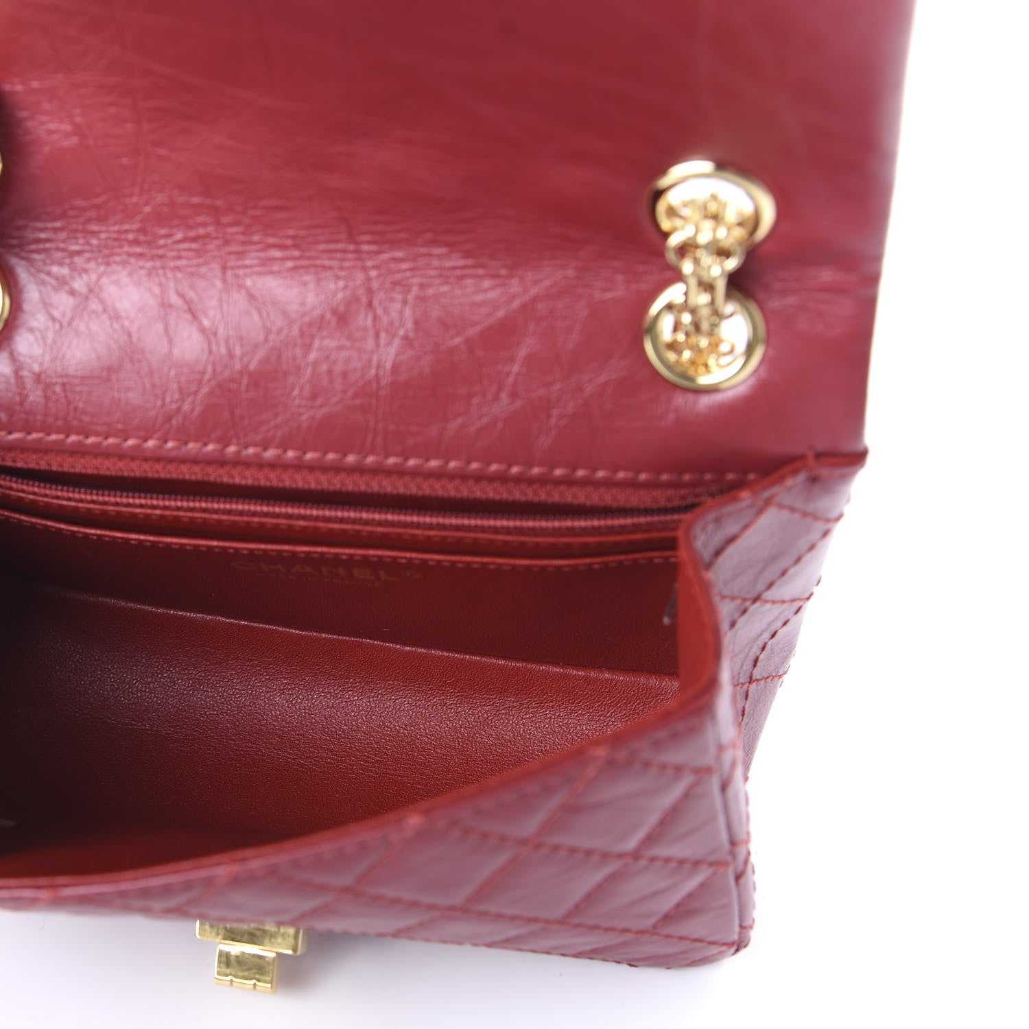 Chanel Aged Calfskin Quilted 2.55 Reissue Mini Flap Red 5 of 11