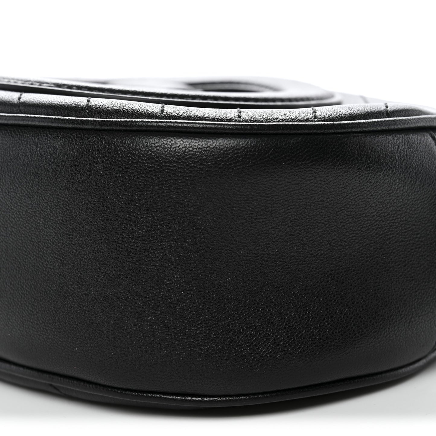 Sakai Be Green Calfskin Diagonal Stitched Mini Blondie Shoulder Bag Black