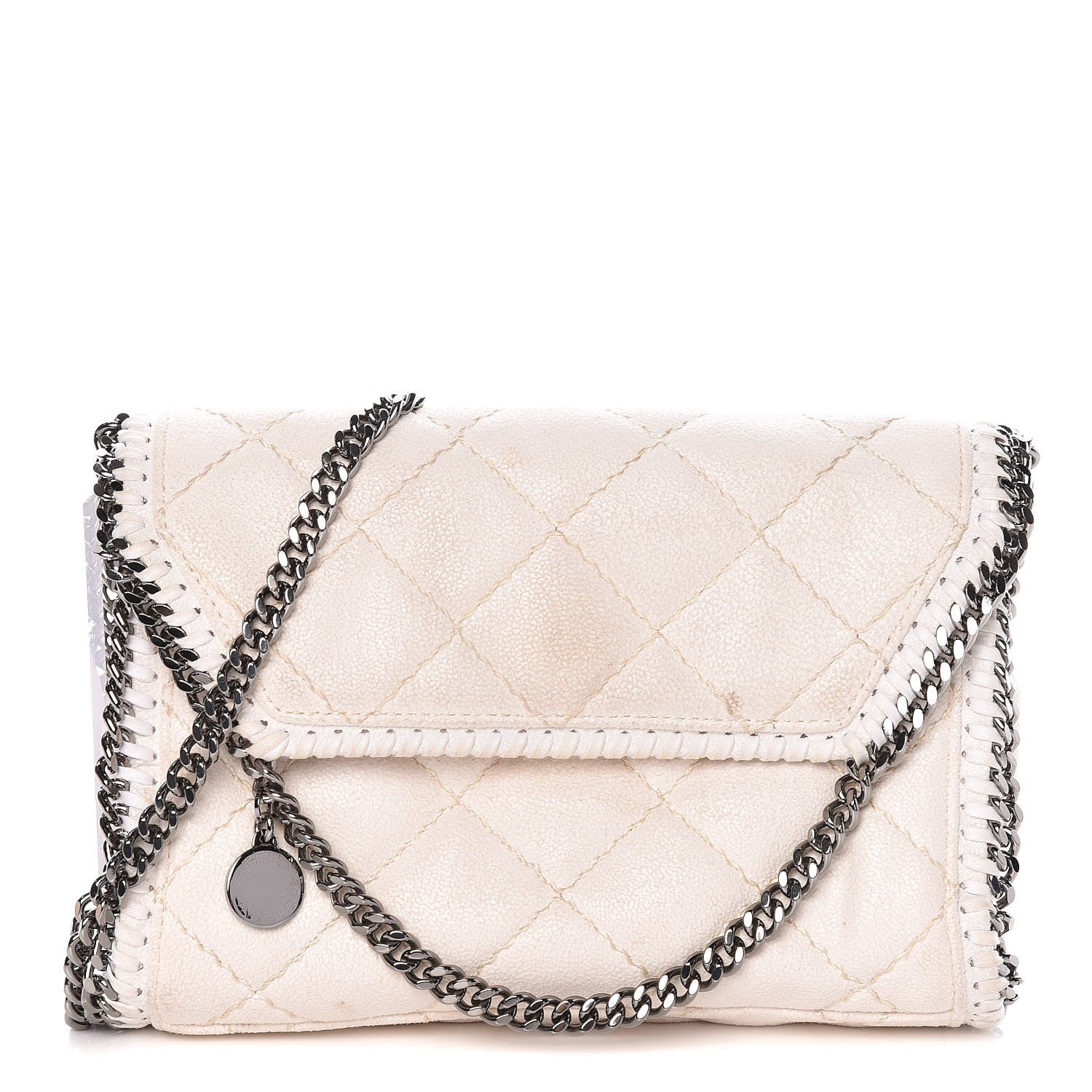 Stella McCartney Shaggy Deer Quilted Mini Falabella Fold Over Tote Chalk 1 of 17